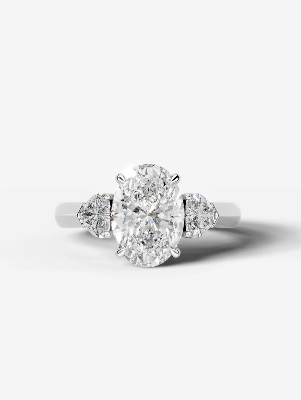 3.0 CTW Oval & Heart Lab Diamond Engagement Ring 14k Gold IGI Certfied Women